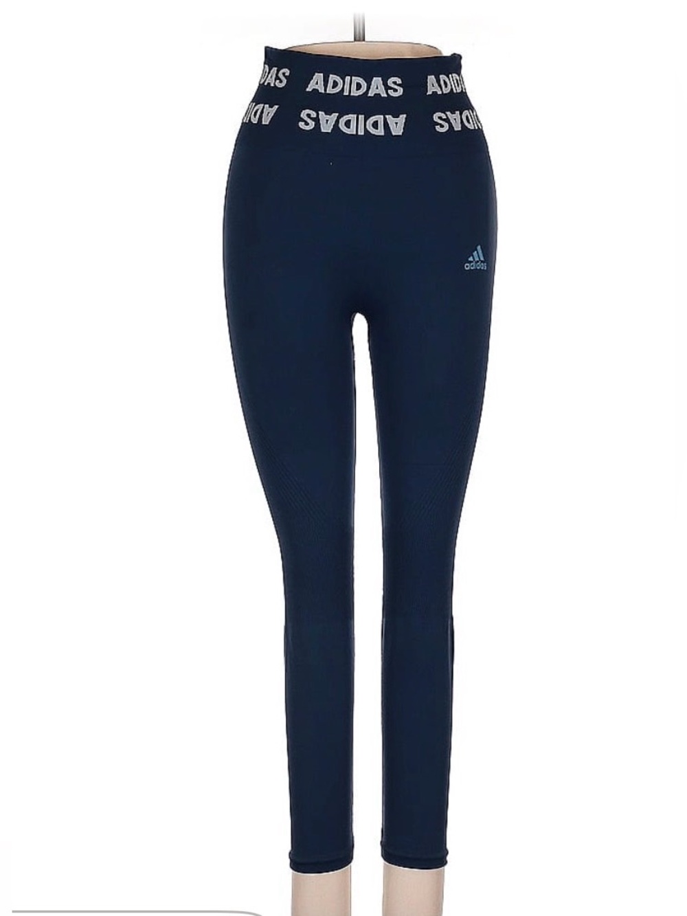 Adidas Navy Logo Elastic Waistband Leggings